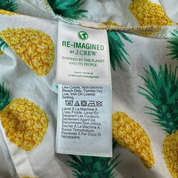 J. Crew Factory Pineapple Fruit Sleeveless Cotton Poplin Shirt Women XL BF815 - Picture 8 of 11